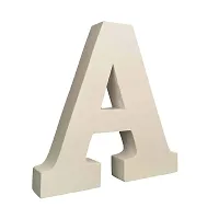 Smart Art Wood Carving MDF Wooden A Letter- English Upper Case Alphabets Cutouts for Art and Craft Work (A_White, 15x2.5 cm)-thumb1