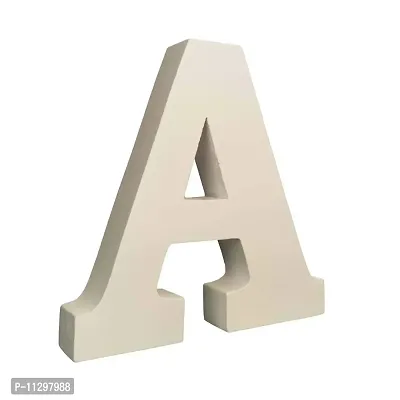 Smart Art Wood Carving MDF Wooden A Letter- English Upper Case Alphabets Cutouts for Art and Craft Work (A_White, 15x2.5 cm)-thumb2