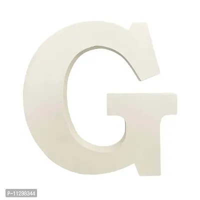 Smart Art Wood Carving Wooden G Letter- English Upper Case Alphabets Cutouts for Art and Craft Work (G_White_6 in x 25mm)