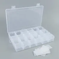 36 Grids Clear Plastic Storage Box with Adjustable Dividers Organizer Pills Drugs Earrings Bead Jewelry Small Storage Box Case - (Pack of 1 Transparent Color)-thumb2