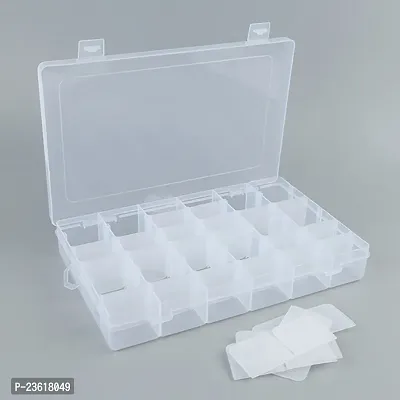 36 Grids Clear Plastic Storage Box with Adjustable Dividers Organizer Pills Drugs Earrings Bead Jewelry Small Storage Box Case - (Pack of 1 Transparent Color)-thumb3