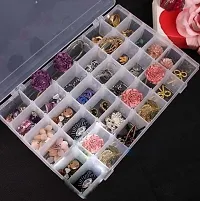 36 Grids Clear Plastic Storage Box with Adjustable Dividers Organizer Pills Drugs Earrings Bead Jewelry Small Storage Box Case - (Pack of 1 Transparent Color)-thumb3