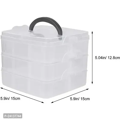 18 Grid Plastic Transparent Jewelry Storage Box Portable Jewelry Box Accessories for Earrings Ring (Square Shape)