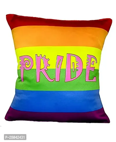 MONK MATTERS LGBT Pride Cushion Cover with Filler Size 12x12 Inches/30x30cms Micro Satin Fabric, Gifts for Lesbian, Gifts for Gay, Gifts for Bisexual