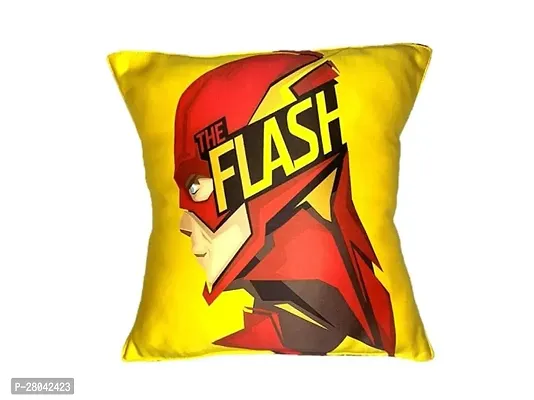 MONK MATTERS The Flash DC Comics/Movie Micro Satin Cushion Cover with Fillers Inside Size 12x12 Inches-thumb0