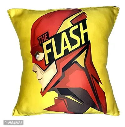 MONK MATTERS The Flash from Marvel Printed Cushion Cover with Filler Size 12x12 Inches/30x30cms Micro Satin Fabric
