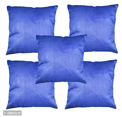 Monk Matters Dupion Silk Cushion Cover Size 16x16 Inches/40x40cms Royal Blue Color (Set of 5 Pcs)