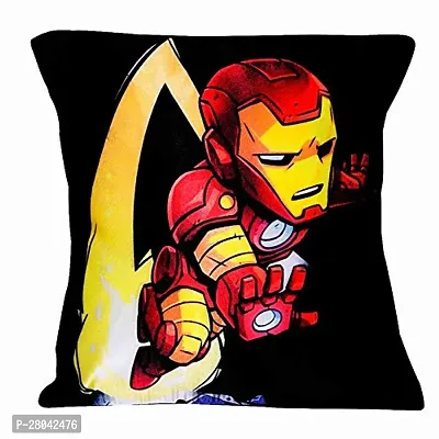 Monk Matters Avengers Iron Man Lego Style Printed Cushion Cover Size 12x12 Inches/30x30cms Micro Satin Fabric (Multicolor)
