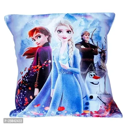 MONK MATTERS Frozen Cartoon Printed Cushion Cover Size 12x12 Inches/30x30cms Micro Satin Fabric (Multicolor), Ideal Gift for Girls and Kids-thumb0