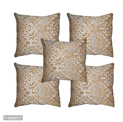 MONK MATTERS Ambose Raisen Velvet Fabric Cushion Cover Size 16x16 Inches/40x40cms Fawn Color (Set of 5 Pcs)