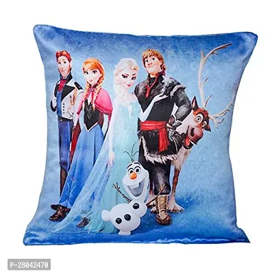 MONK MATTERS Frozen All Character Cartoon Printed Cushion Cover Size 12x12 Inches/30x30cms Micro Satin Fabric (Multicolor), Ideal Gift for Girls and Kids