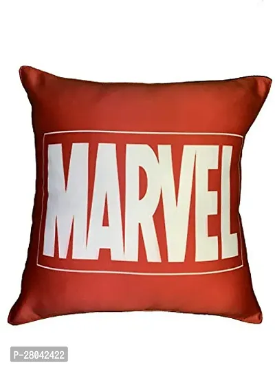 MONK MATTERS Marvel Printed Cushion Cover with Filler Size 12x12 Inches/30x30cms Micro Satin Fabric-thumb0