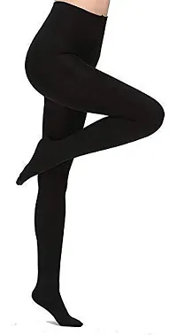 Blue Bird Enterprises Present Women's Pantyhose Stockings Stretchable Tights High Waist Stocking Hosiery-Pantyhose Fits Upto 32 Till 38 Free Size (Black)-thumb1