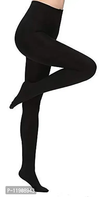 Blue Bird Enterprises Present Women's Pantyhose Stockings Stretchable Tights High Waist Stocking Hosiery-Pantyhose Fits Upto 32 Till 38 Free Size (Black)-thumb2