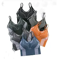 •Women's Wireless Padded Bra Top Everyday Basic V-Neck Size(28 Till 34) Assorted Colour Pack of 1-thumb3
