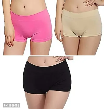 Women's Slip Shorts for Under Dresses Panties ( Multicolour) Size (26 til 32) Pack of 3-thumb4