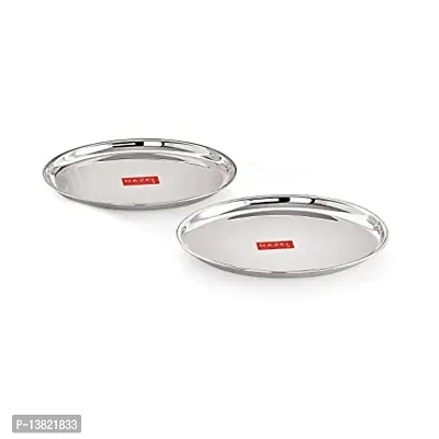 Stylish Fancy Steel Thali Set Of 2-thumb0