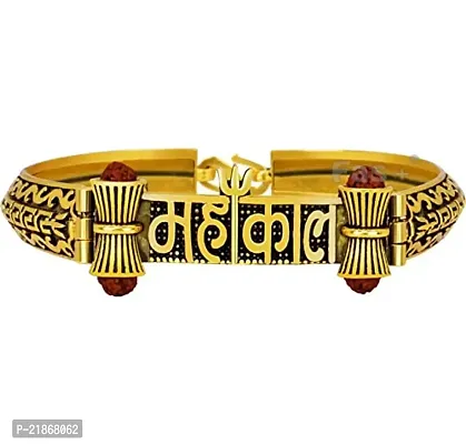 Fn sales alloyed coated golden  mahakal rudraksh kada for men and boy (pack of 1)