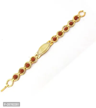 Fn sales alloys golden bholenath design , om , mahakal design bracelate for men and women , boys and girls. (pack of 1)-thumb3