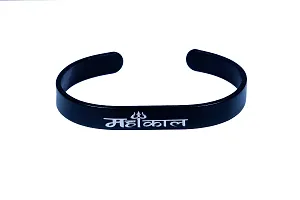 mahakal black designer cuff kada and ethnic casual kada for men and boy-thumb1