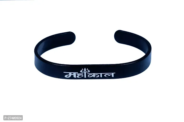 mahakal black designer cuff kada and ethnic casual kada for men and boy-thumb2