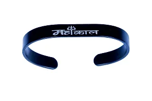 mahakal black designer cuff kada and ethnic casual kada for men and boy-thumb2