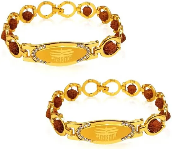 Rudraksh Mahakal Attractive American Dimond Bracelate for Men and Boys (pack of 2)