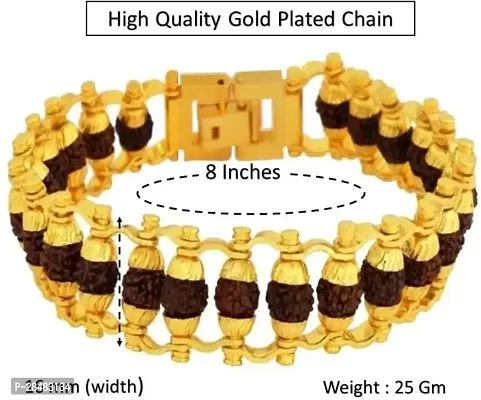 Golden Rudraksh Brass Attractive Bracelate for Men and Boys-thumb3