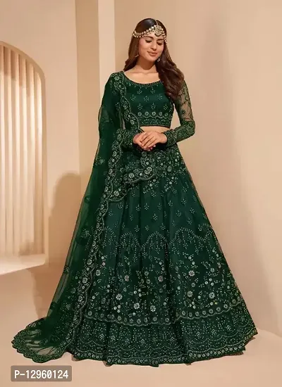 Stylish  Net Embroidered Lehenga Choli Set For Women