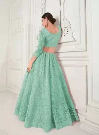 Stylish Green Net Embellished Lehenga Choli Set For Women-thumb1