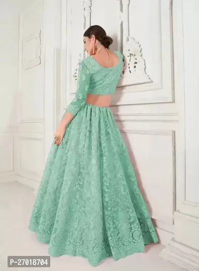 Stylish Green Net Embellished Lehenga Choli Set For Women-thumb2