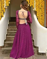 Stylish Purple Poly Georgette Embellished Lehenga Choli Set For Women-thumb1