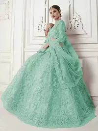 Stylish Green Net Embellished Lehenga Choli Set For Women-thumb2