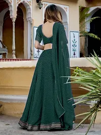 Stylish Green Poly Georgette Embellished Lehenga Choli Set For Women-thumb1