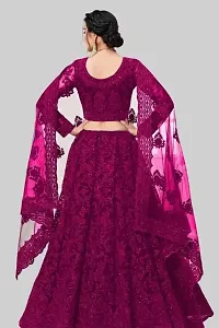 Stylish Pink Net Embellished Lehenga Choli Set For Women-thumb1