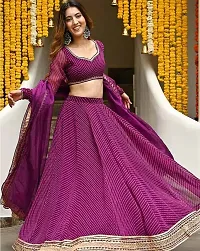 Stylish Purple Poly Georgette Embellished Lehenga Choli Set For Women-thumb3