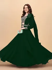Stylish Green Georgette Embellished Lehenga Choli Set For Women-thumb3