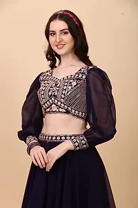 Stylish Black Georgette Embellished Lehenga Choli Set For Women-thumb4