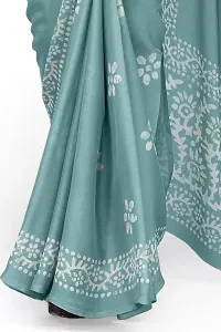 Elegant Turquoise Chiffon Printed Bollywood Saree with Blouse piece-thumb1