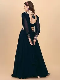 Stylish Black Georgette Embellished Lehenga Choli Set For Women-thumb1