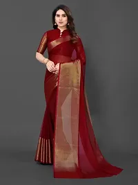 Elegant Maroon Chiffon Printed Bollywood Saree with Blouse piece-thumb1