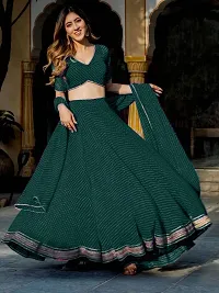 Stylish Green Poly Georgette Embellished Lehenga Choli Set For Women-thumb4