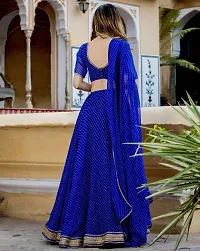 Stylish Blue Poly Georgette Embellished Lehenga Choli Set For Women-thumb1