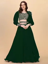 Stylish Green Georgette Embellished Lehenga Choli Set For Women-thumb4