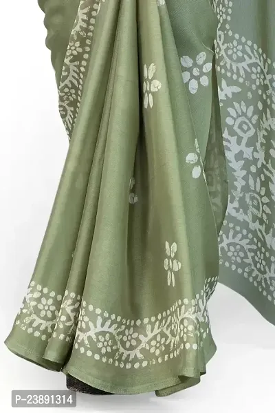 Elegant Green Chiffon Printed Bollywood Saree with Blouse piece-thumb4