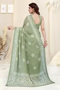 Elegant Green Chiffon Printed Bollywood Saree with Blouse piece-thumb2