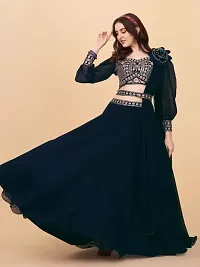 Stylish Black Georgette Embellished Lehenga Choli Set For Women-thumb2