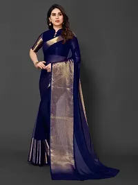 Fancy Chiffon Saree with Blouse Piece for Women-thumb1