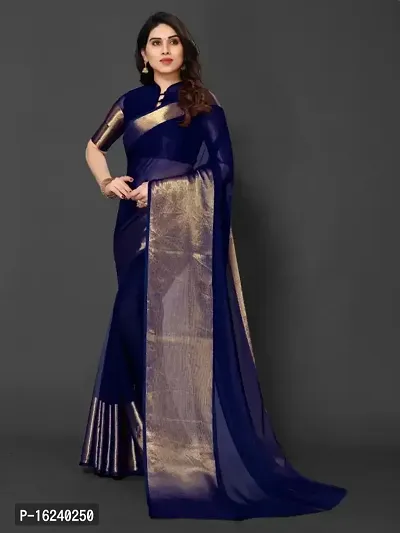 Fancy Chiffon Saree with Blouse Piece for Women-thumb2