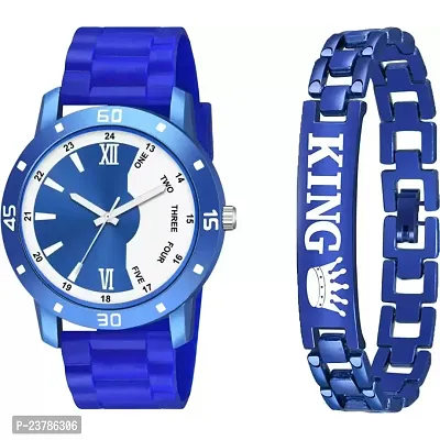 JMV Av Blue WB Dial With King Blue Bracelet Men Pu Watch-thumb0